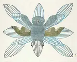 Sagiatuk Kakulu, The Small Grey Owl #42/50, 1978, colour stonecut on paper