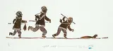 Lucassie Lucassie, Three Eskimos #5/20, 1972, stonecut on paper