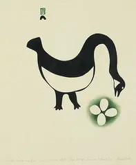 Kellypalik Mangitak, Canada Goose Nesting #48/50, 1960, colour stonecut on paper