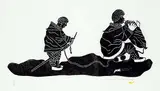 Henry Napartuk, The Old Way of Hunting Walrus #21/30, 1972, stonecut on paper