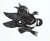 Henry Napartuk, Study/Composition #22/32, 1972, stonecut on paper