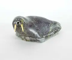 Johnny Novalinga, Untitled - Big Walrus, grey stone carving