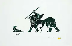 Tivi Paningajak, Transformation II #24/24, 1972, stonecut on paper