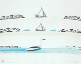 Pudlo Pudlat, Naujaq Umiallu #17/50, 1977, colour lithograph on paper