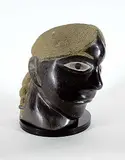 Maggie Siupi Qatippa, Untitled - Young Girl, black stone carving