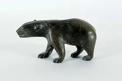 Pauloosie Takoon, Untitled - Walking Bear, black and brown stone carving