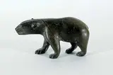 Pauloosie Takoon, Untitled - Walking Bear, black and brown stone carving
