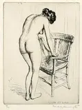 Frank Armington, Le Modele et le Fauteuil, 1923, etching on paper
