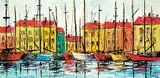 Carlos Barcelona, Untitled - Boats in the Harbour, 1969, oil on canvas