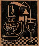 Maxwell Bennett Bates, Untitled - Still Life with Candle and Wine