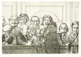 Charles Bragg, Closing Argument [Next Case Suite] #176/300, etching on paper