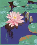 A. J. Casson, Untitled - Waterlily and Frog, colour silkscreen on paper
