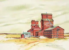 Bruce Cryer, Untitled - Alberta Wheat Pool, Kirkcaldy, watercolour on paper
