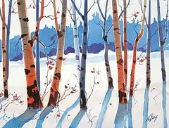 George Arthur Evoy, Sunny Winter Day, watercolour on paper