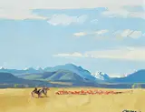 Peter Maxwell Ewart, Field Sketch, Near Kananaskis Looking S.W., oil on canvas board