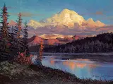 Caroll Forseth, Untitled - Sunset in the Rockies, oil on canvas