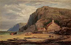 Michael Hannaford, Devon Cliffs, 1880, oil on canvas