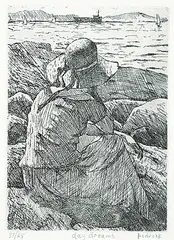 Day Dreams #37/65 by Ron Hedrick, etching on paper, sold Nov 2020