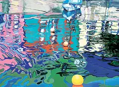 Barbara Hirst, Cove Reflection #3, 2009, acrylic on wood board