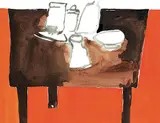 Flemming Jorgensen, Still Life in Orange Room, 1993, acrylic and ink on paper