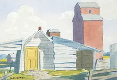 Murray William MacDonald, Untitled - Grain Elevator, watercolour and graphite on paper