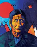 Frederick McDonald, Untitled - Elder Under a Red Moon, 1996, acrylic on canvas
