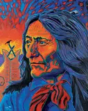 Frederick McDonald, Red Sky in Morn, Crowfoot Take Warn, If at Night, Sweet Delight, 1996, acrylic on canvas