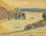 Florence Helena McGillivray, Untitled - The Cove, coloured pencil and watercolour on paper
