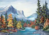 Alice Miller, Chinaman's Peak, Canmore, 1992, oil on wood board