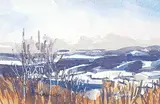 Thomas J. Milosz, Looking West from Leighton Residence [Near Priddis], 1985, watercolour on paper