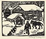 Alexander Johnston Musgrove, Untitled - Going for Oats, lino block on paper