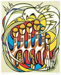 Daphne Odjig, Tribute to Courage #A/P, 1978, colour silkscreen on paper