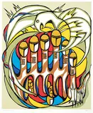 Daphne Odjig, Tribute to Courage #A/P, 1978, colour silkscreen on paper