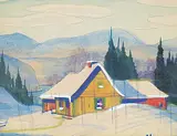 Graham Noble Norwell, Untitled - House in Snow, watercolour on paper