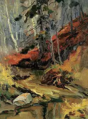 Guttorn Otto, Ravine, oil on paper board