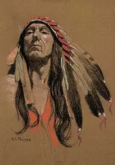 Herbert Sidney Palmer, Untitled - The Chief, pastel on paper