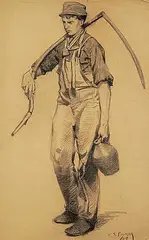 Herbert Sidney Palmer, Untitled - The Worker, 1905, pastel on paper