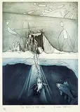 Michael Robert Robinson, The Song of the Fish [Fish Dreamer Series] #63/100, colour etching on paper