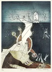 Michael Robert Robinson, Fish Dreamer [Fish Dreamer Series] #63/100, colour etching on paper