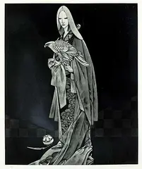 Saito Kaoru, The Castle Tower Story [The Wife who Catches the Hawk] #15/80, 1980, etching on paper