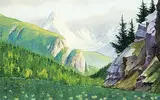 Bern Smith, Flowered Meadow, Yoho, watercolour on paper
