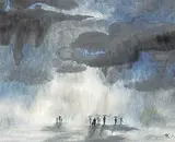 Thep Thavonsouk, Untitled - Rain Showers, 1992, watercolour and ink on paper