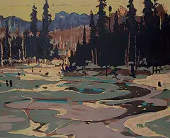 Tom - After Thomson, Portage, Ragged Lake, colour silkscreen on paper