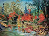 Gordon Kit Thorne, Vine Maples, oil on canvas board