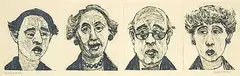 George Burton Wallace, Family Portraits, 1989, monoprint on paper