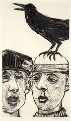 George Burton Wallace, Sooth Sayer II, monoprint on paper