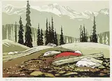 George Weber, Mt. Begbie, Revelstoke, B.C., 1969, colour silkscreen on paper