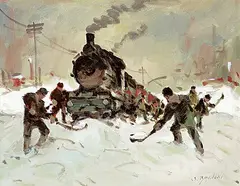 Serge Brunoni, Contraintes Hivernales, oil on canvas