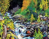 John H. Burrow, Bow River Tributary, acrylic on canvas