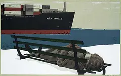 Koln Express #VII/XXIV by Alex Colville, 1986, colour silkscreen on paper, sold Nov 2020